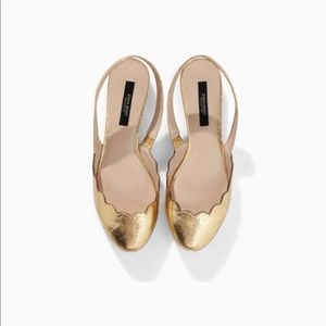 Zara slingback gold flat